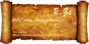 Révay Zsuzsanna névjegykártya